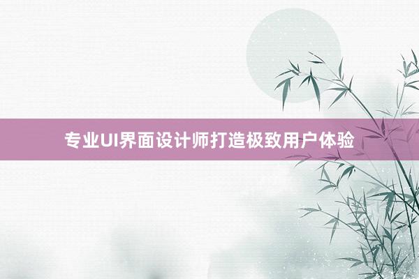 专业UI界面设计师打造极致用户体验